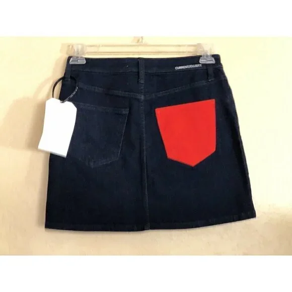 CURRENT/ELLIOTT Womens The Five-Pocket Denim Mini skirt Size 28 - Picture 10 of 12